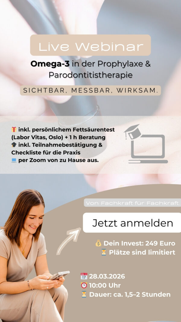 WEBINAR: Omega-3 in der Prophylaxe & Parodontitistherapie